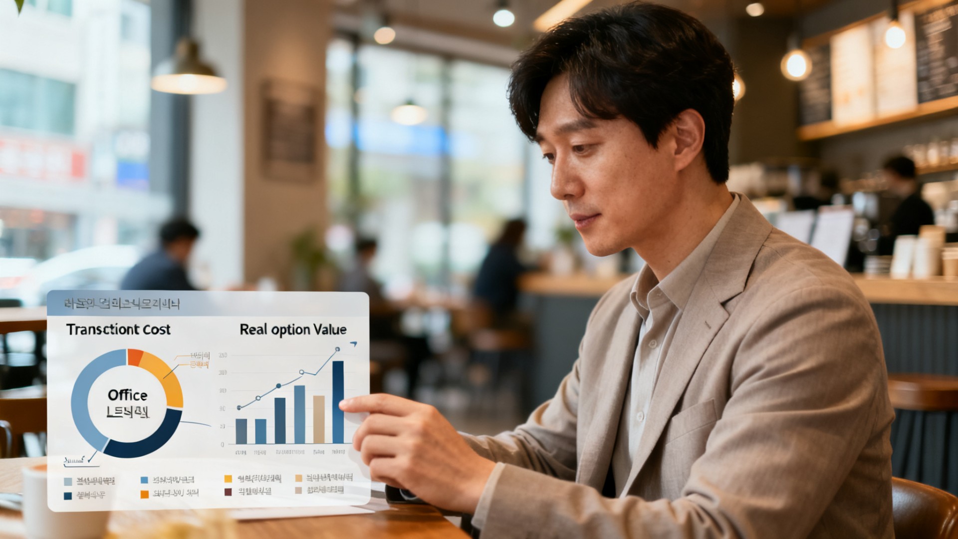 infographic of transaction cost and real option value in office leasing