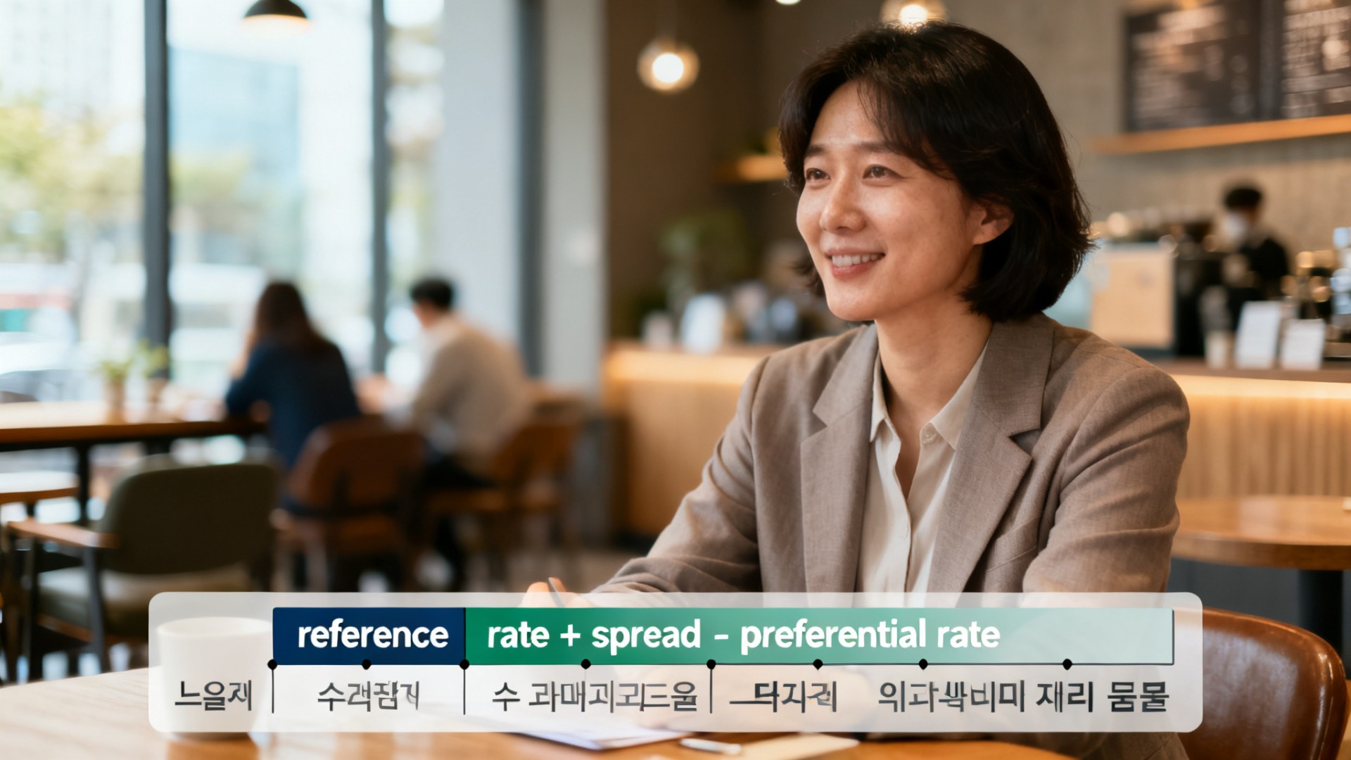 diagram of loan rate composition: reference rate plus spread minus preferential rate