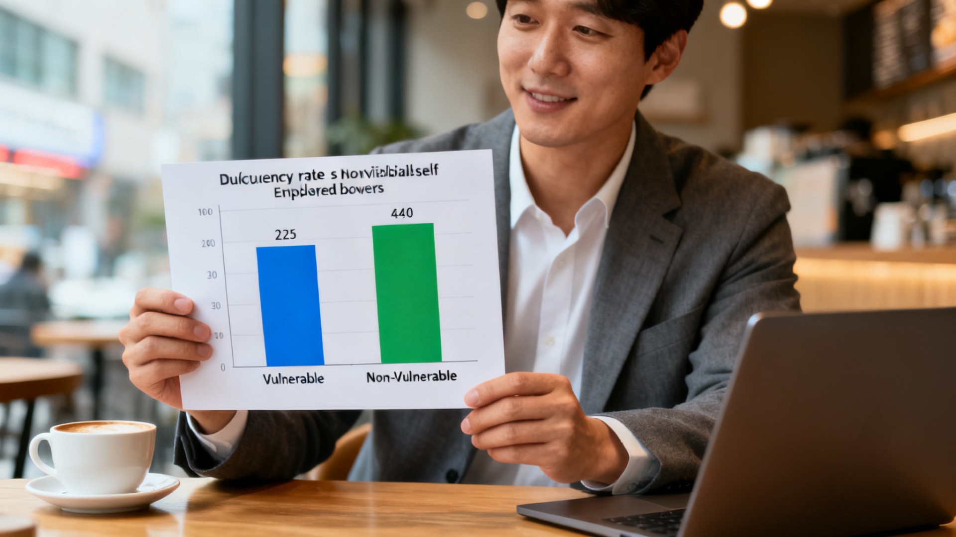 bar chart comparing delinquency rates of vulnerable versus non-vulnerable self-employed borrowers